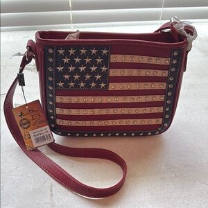 American West Patriotic Red and Blue Crossbody Bag